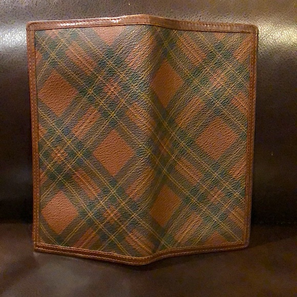 RALPH LAUREN Brown Green Tartan Plaid Long Bifold Wallet with Coin Section - Picture 4 of 17